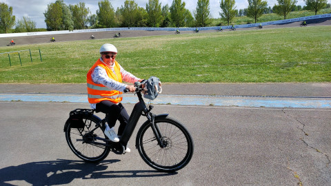 fietsen op de piste als echte